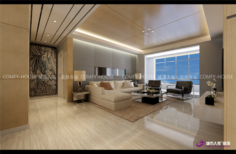 中海天悦府130m²三室两厅现代简约风格装修实例