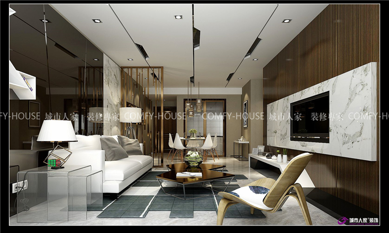 中建国熙台97m²两室两厅现代风格装修实例